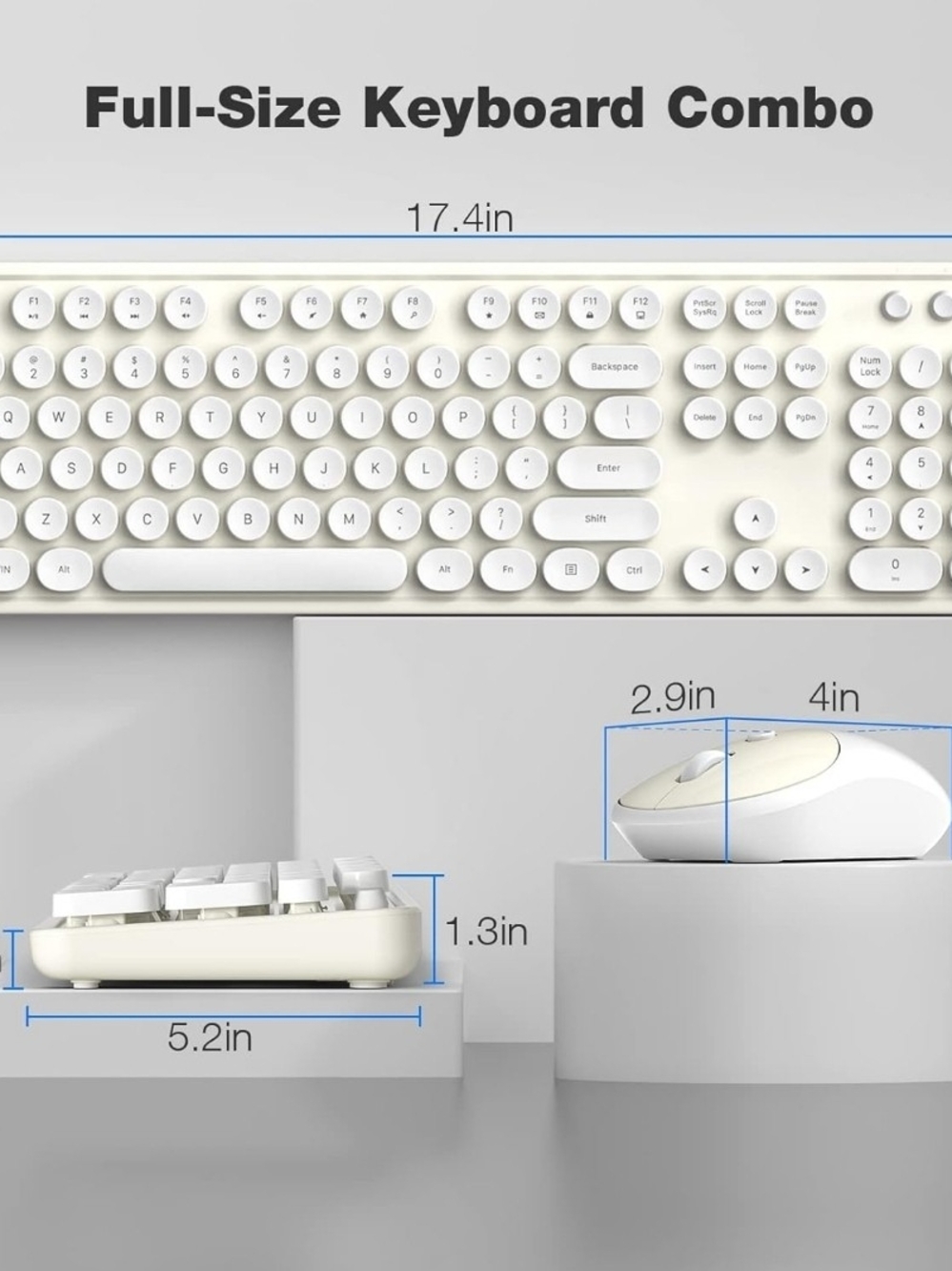 MOFII Sweet Wireless Keyboard & Mouse Combo White & Ivory NIB